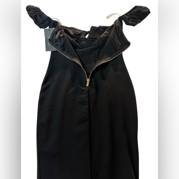 Kaylee Kollection Take Me Out Black Lace Sleeve Dress, Form Fitting Size Small. - Picture 11 of 12